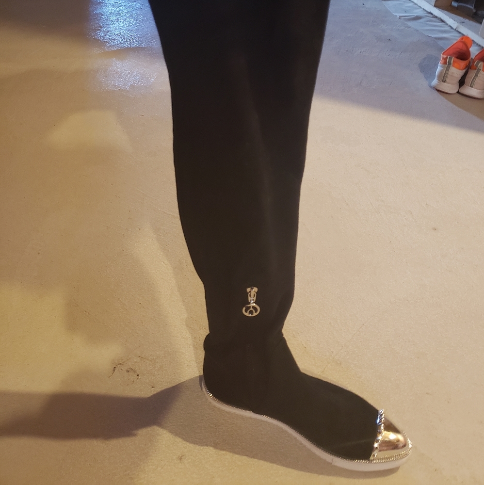 Wishbone over the knee boots with silver hardware
